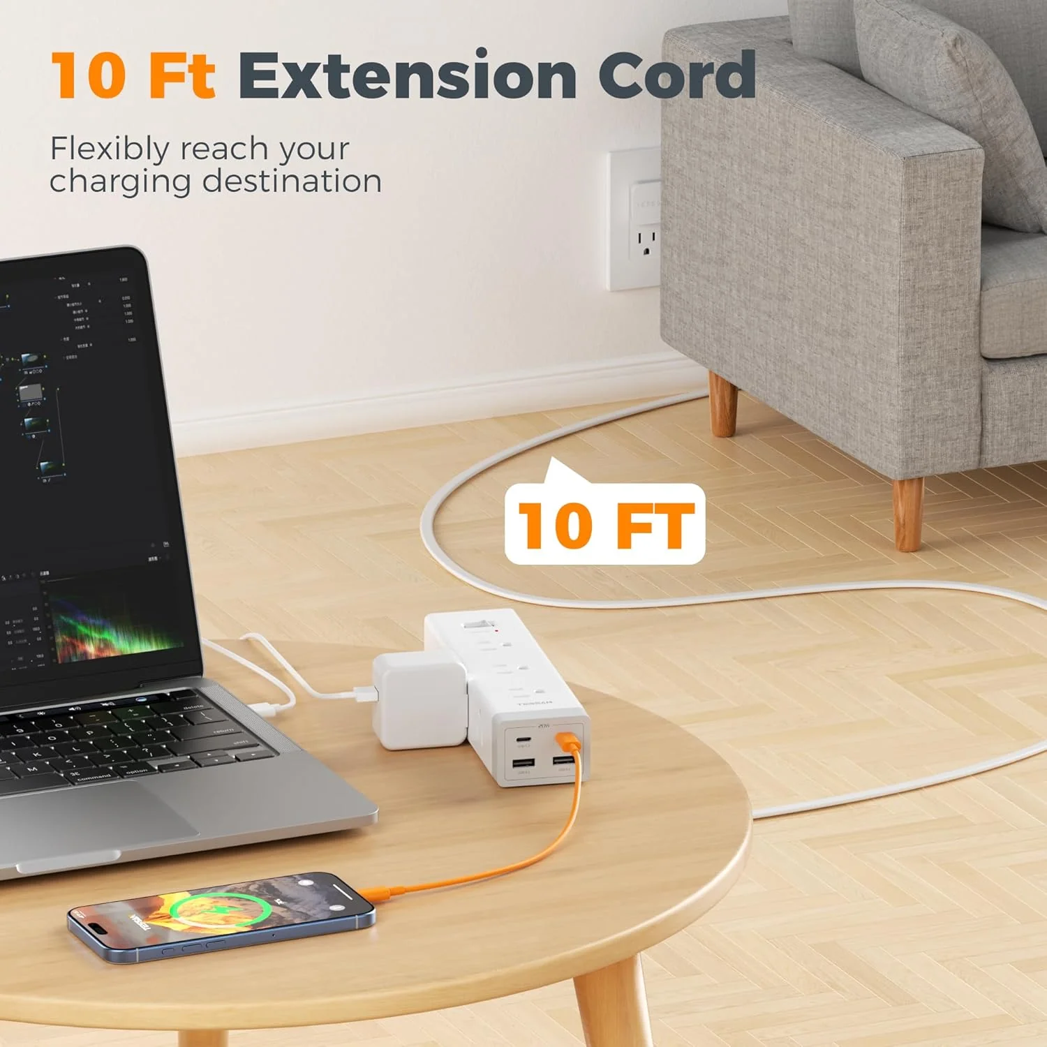 TESSAN 10 FT Surge Protector PD 20W PS09 - Image 4