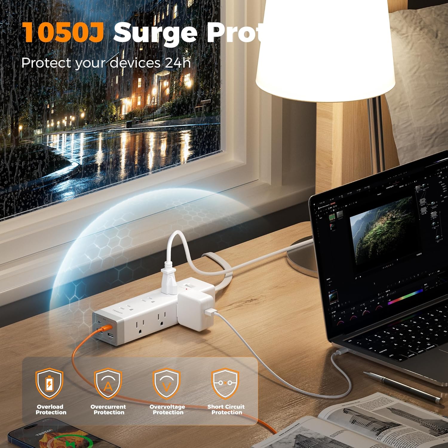 TESSAN 10 FT Surge Protector PD 20W PS09 - Image 5