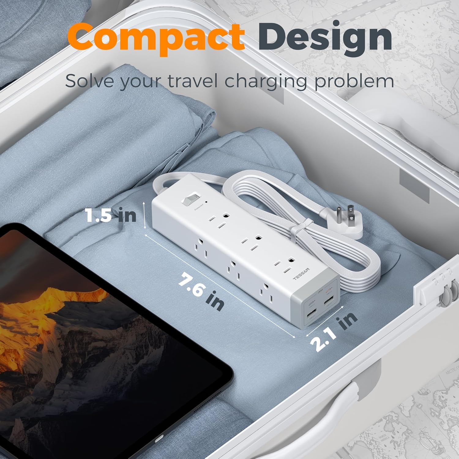 TESSAN 10 FT Surge Protector PD 20W PS09 - Image 8