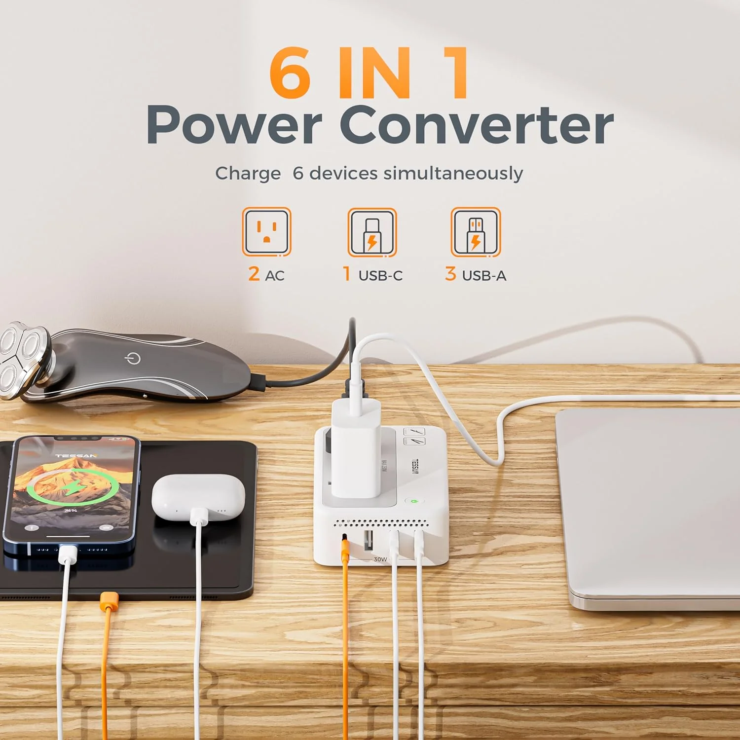 TESSAN 220V to 110V Universal Voltage Converter TC02 - Image 4