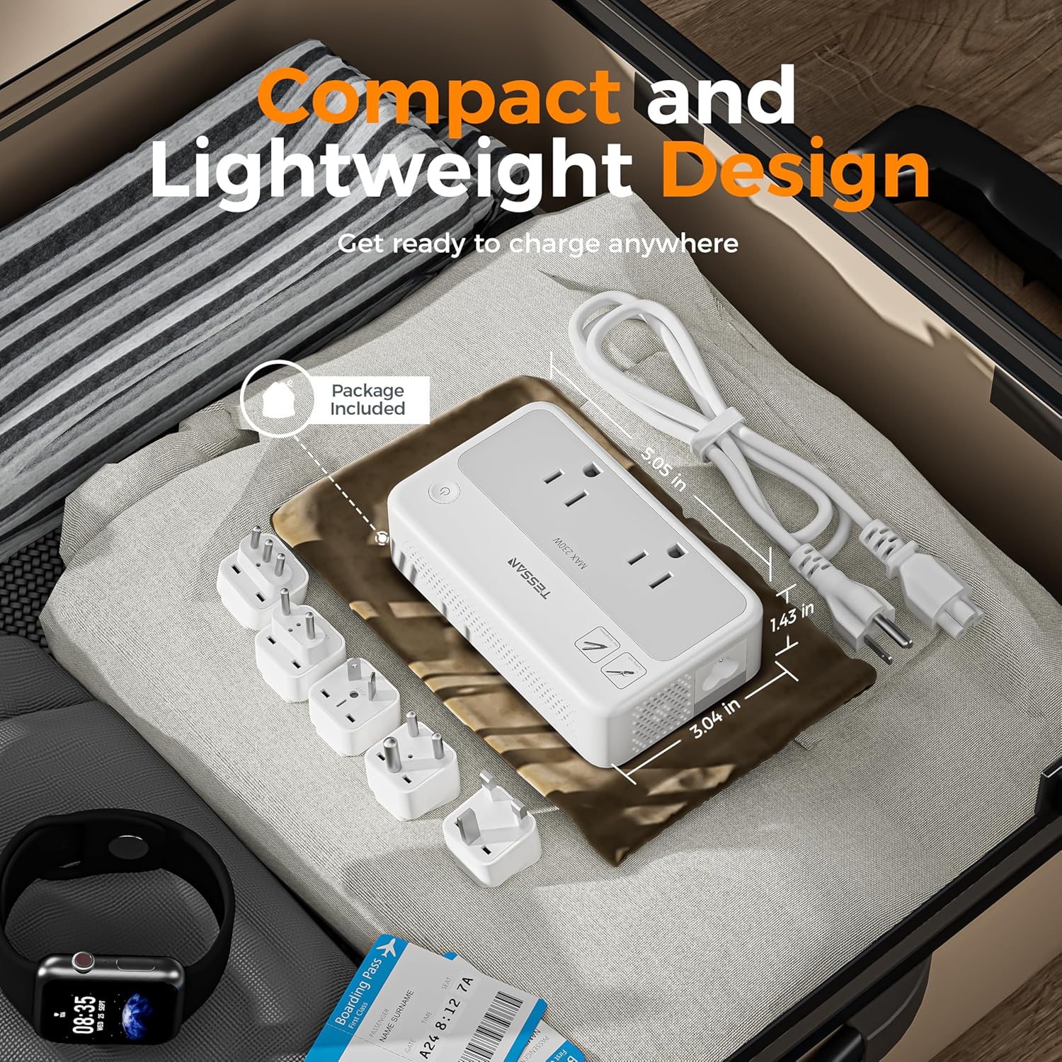 TESSAN 220V to 110V Universal Voltage Converter TC02 - Image 6