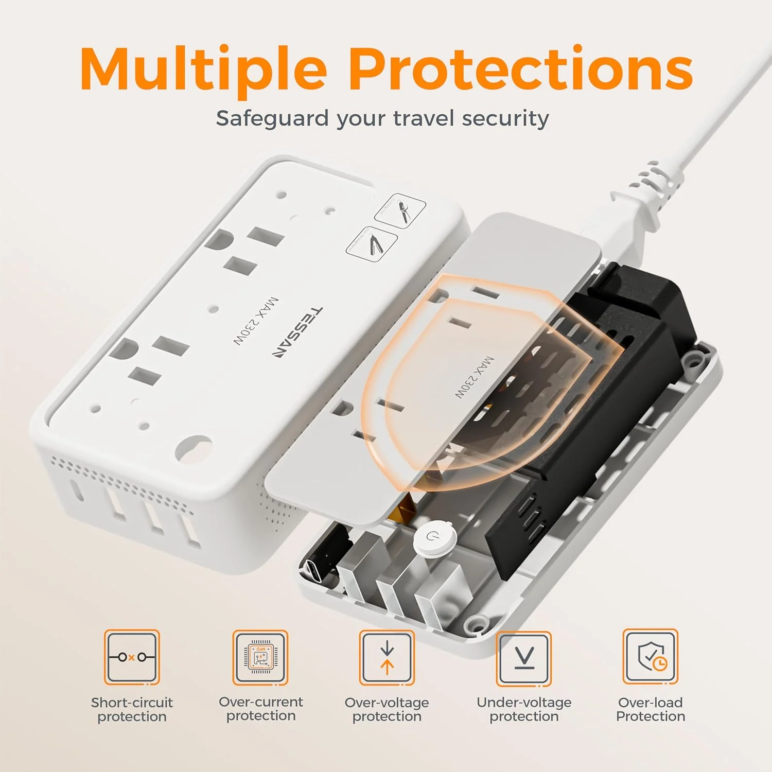 TESSAN 220V to 110V Universal Voltage Converter TC02 - Image 8