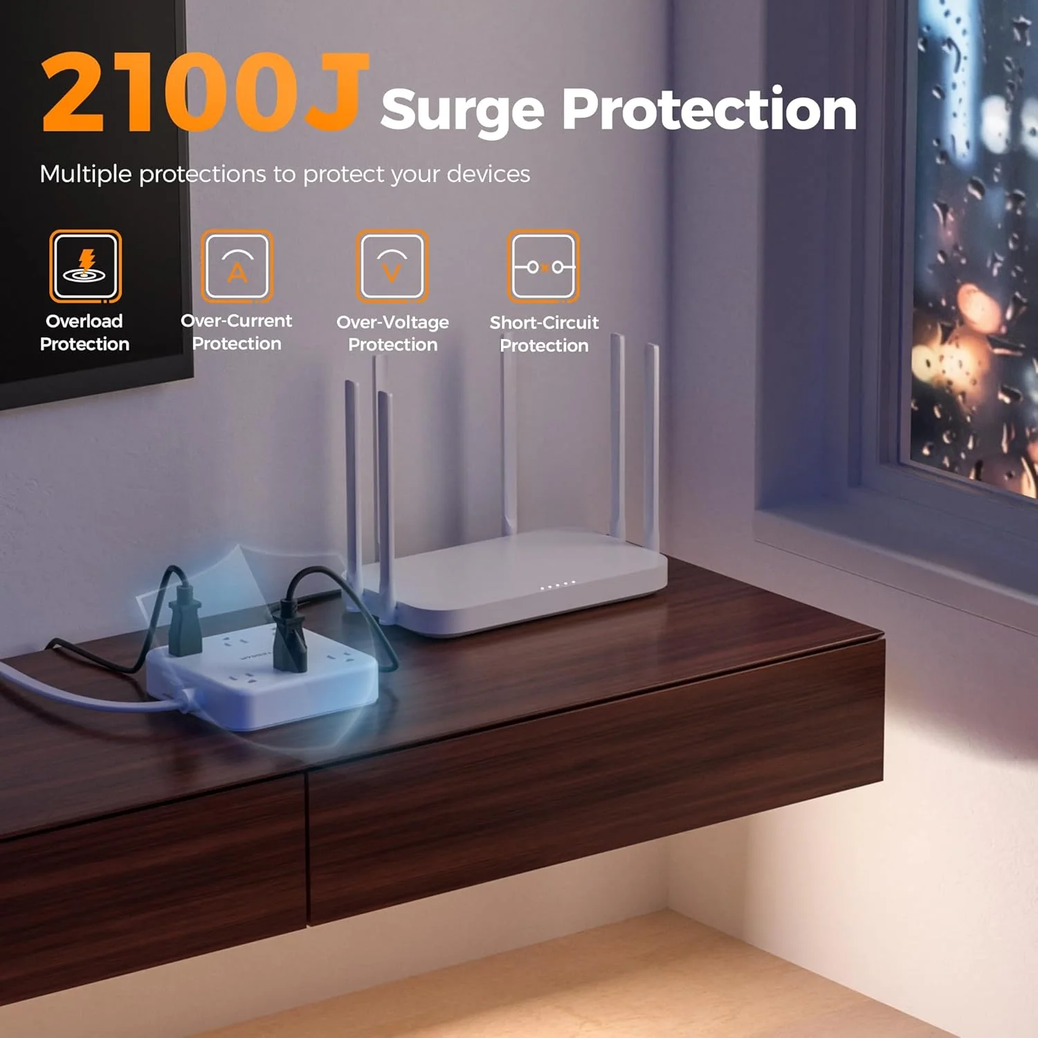 TESSAN 5 Ft Surge Protector Power Strip PS08 - Image 3