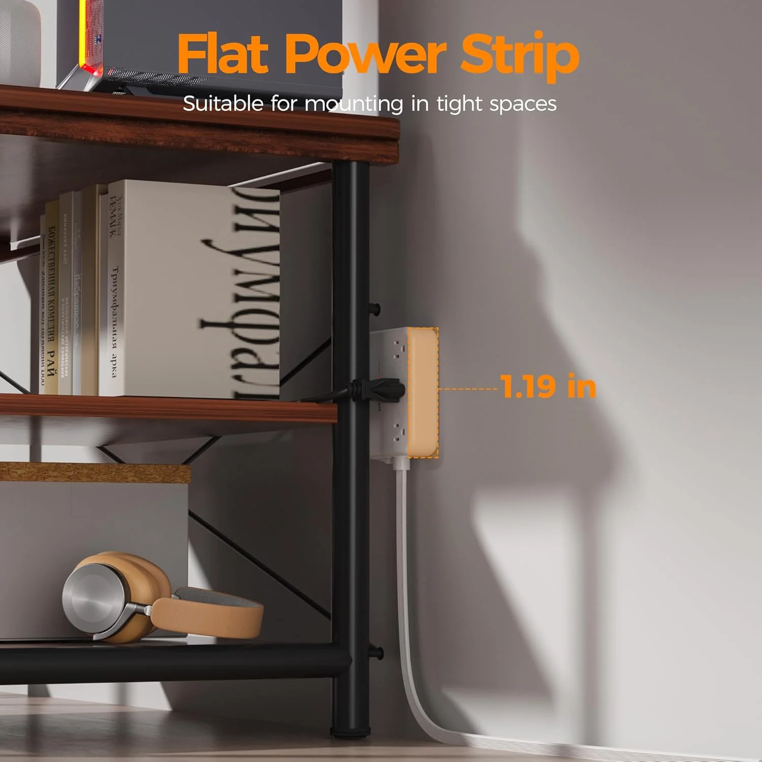 TESSAN 5 Ft Surge Protector Power Strip PS08 - Image 6