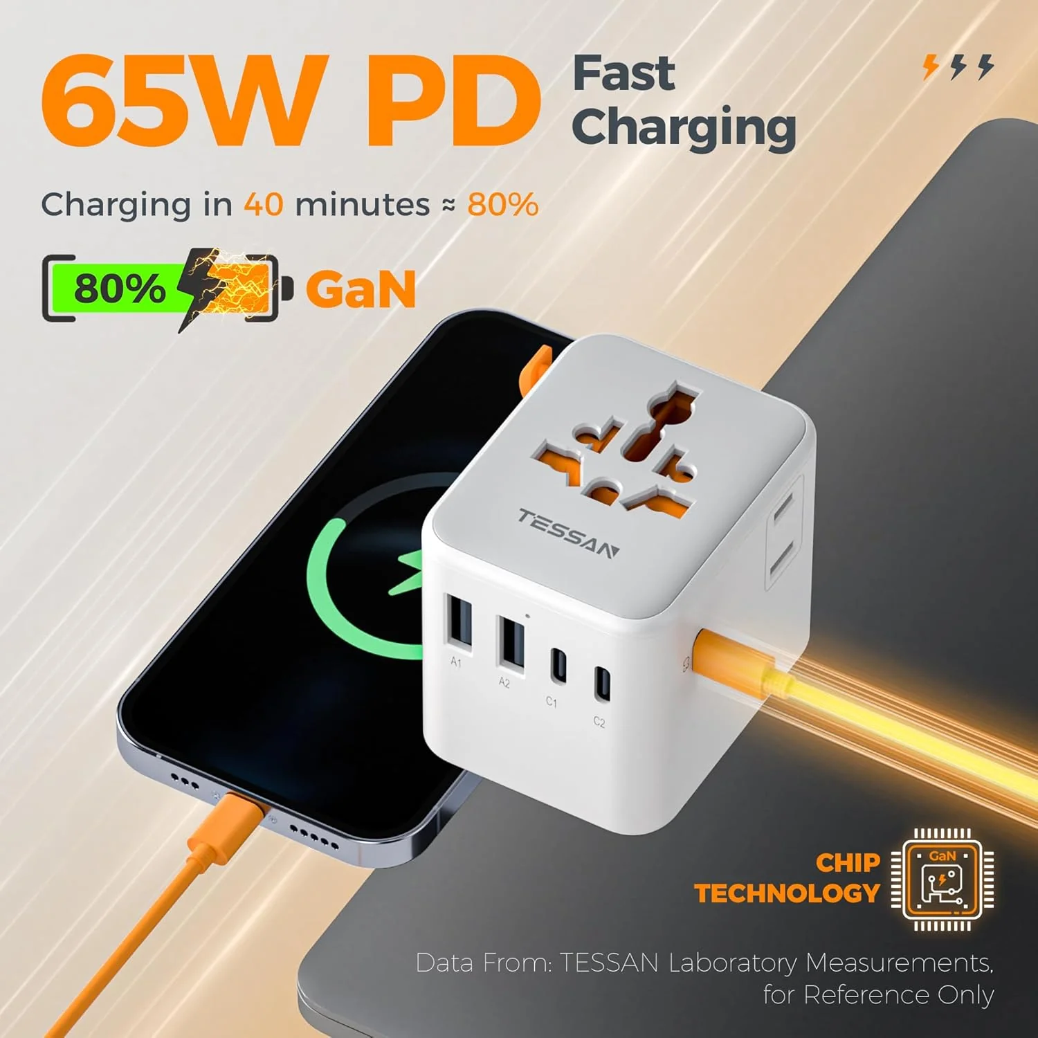 TESSAN 65W GaN Universal Travel Adapter WTA09 - Image 4