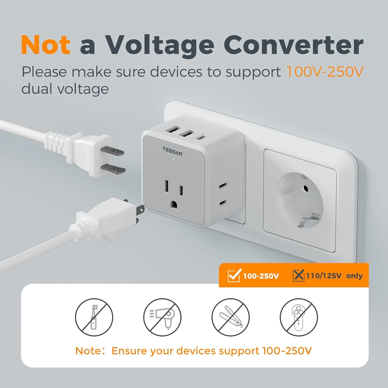 TESSAN All European Travel Plug Adapter Kit 121 - Image 10