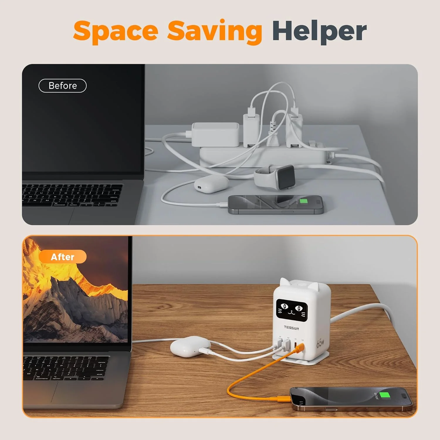 TESSAN PD 65W USB C Charging Station CS07 - Image 7