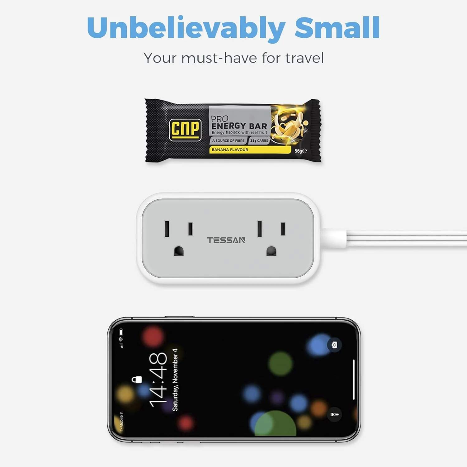 Tessan Flat Plug Power Strip 3 USB Ports 105 - Image 6