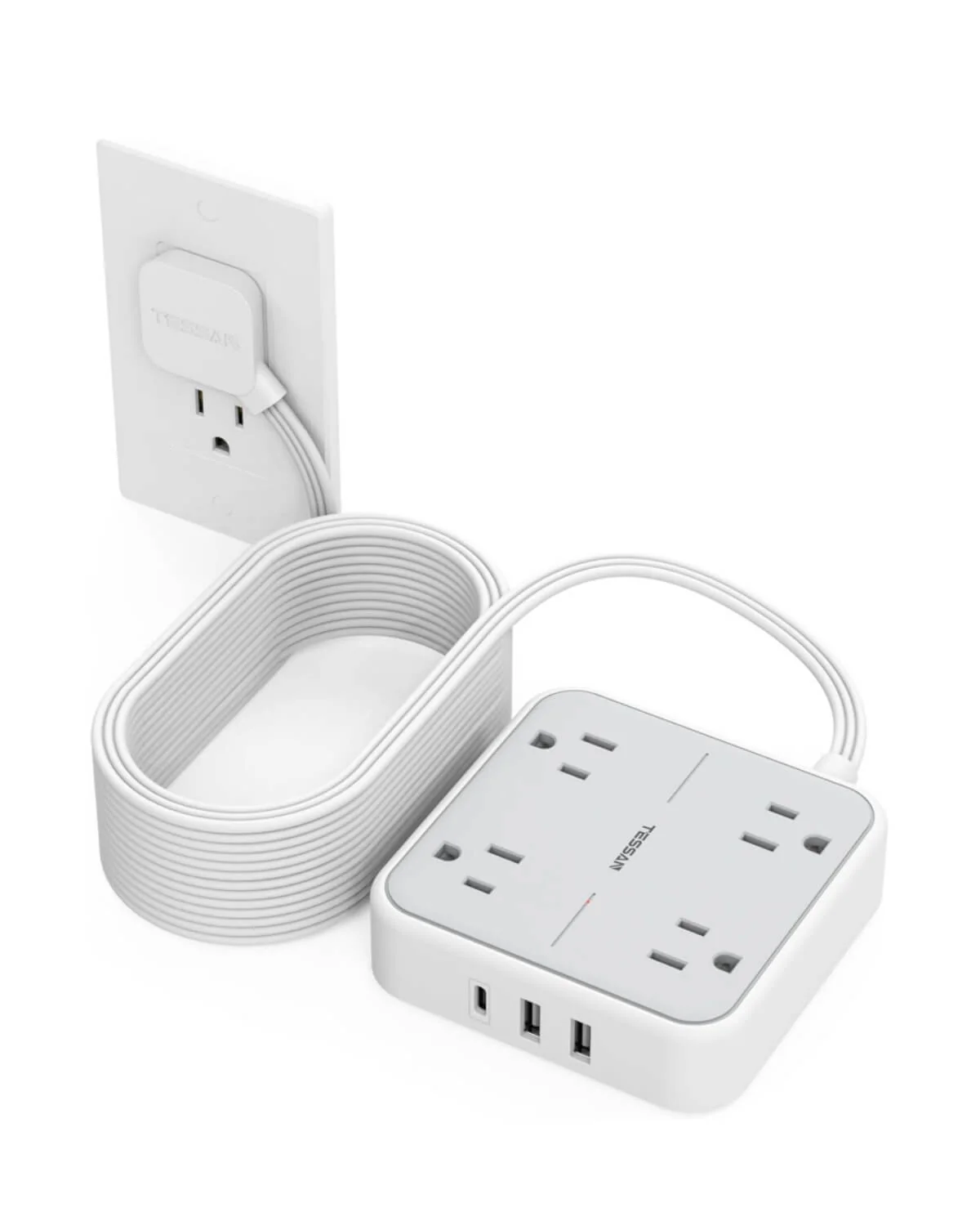 TESSAN Flat Plug Surge Protector Power Strip 102 - Image 11