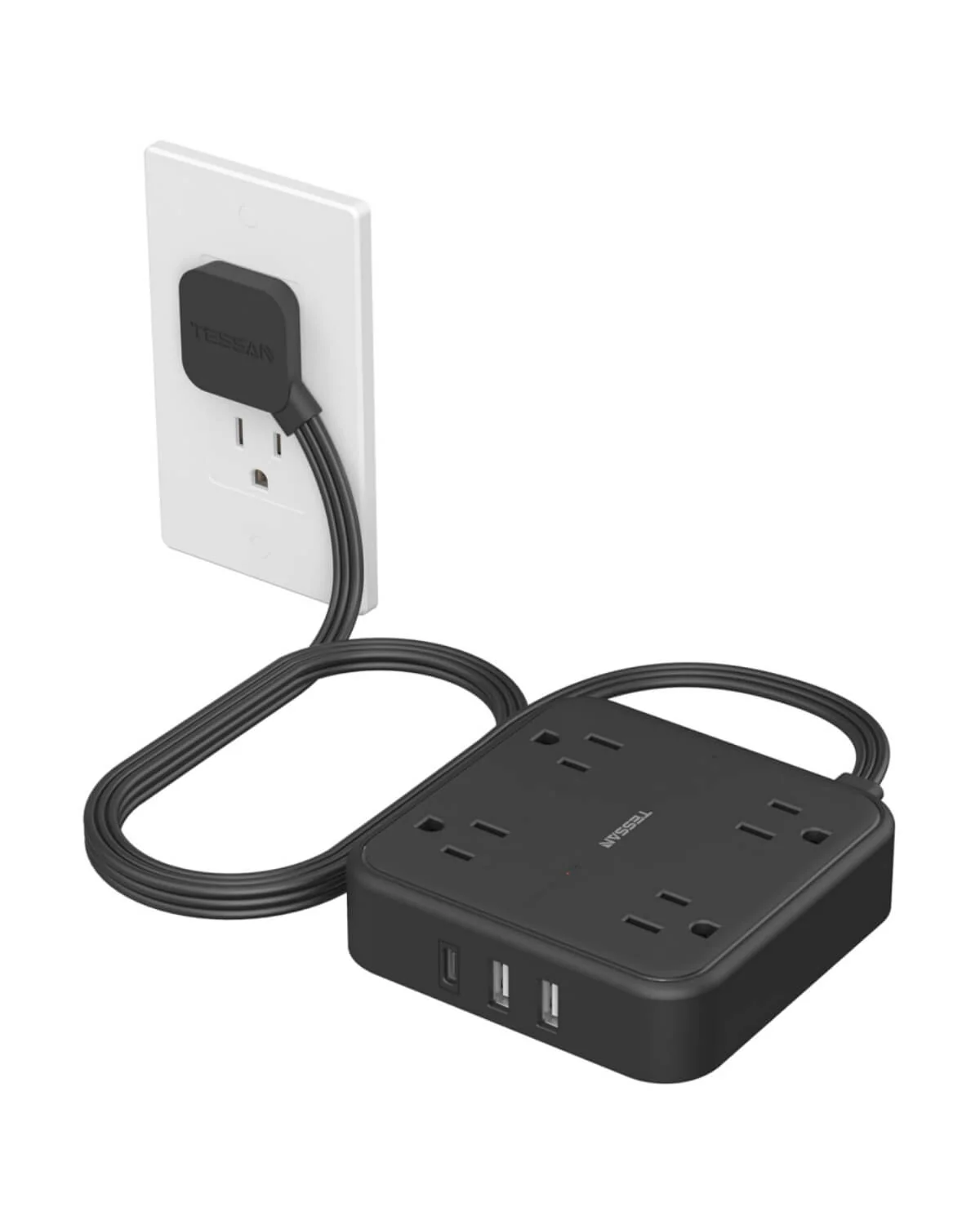 TESSAN Flat Plug Surge Protector Power Strip 102 - Image 12