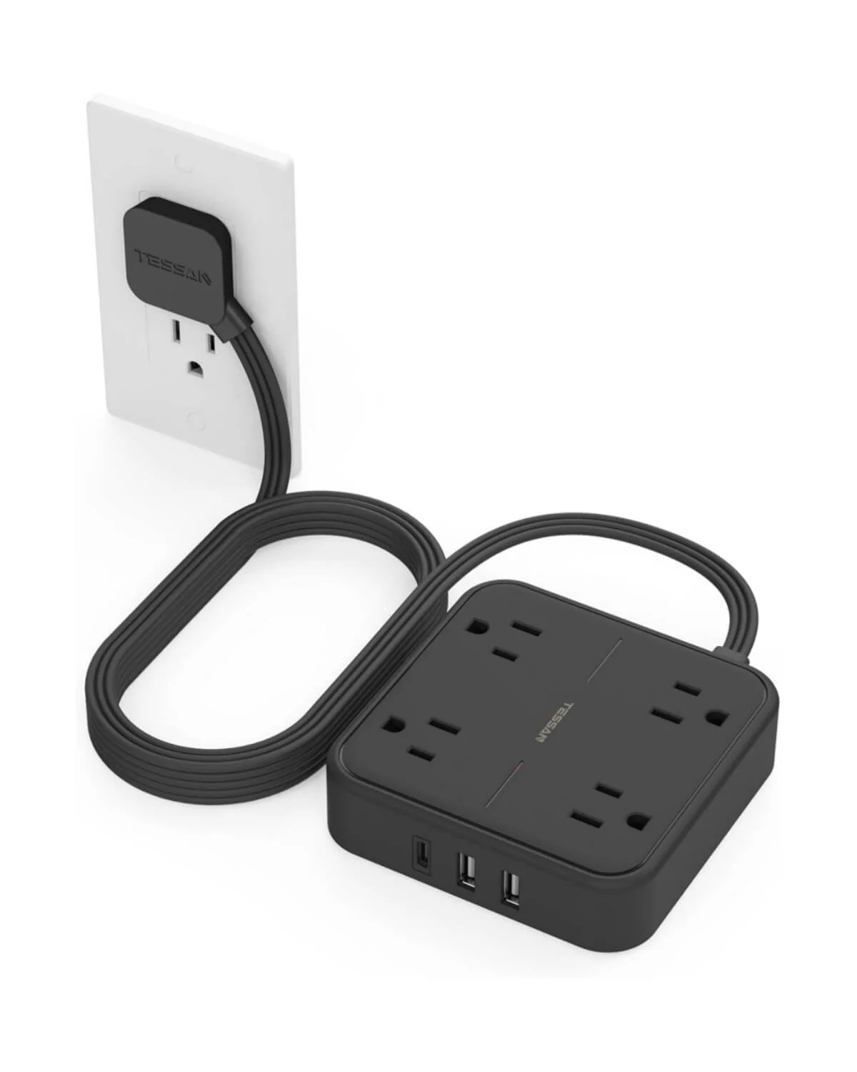 TESSAN Flat Plug Surge Protector Power Strip 102 - Image 13