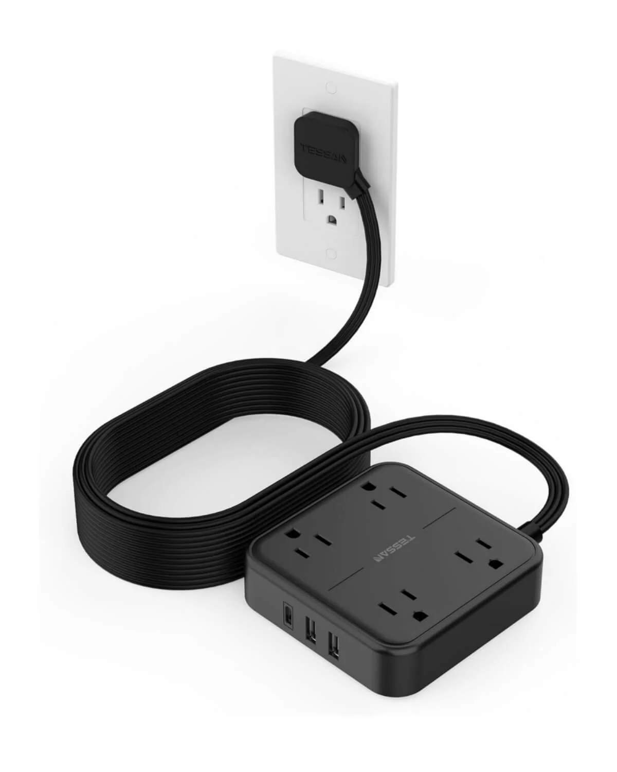 TESSAN Flat Plug Surge Protector Power Strip 102 - Image 14