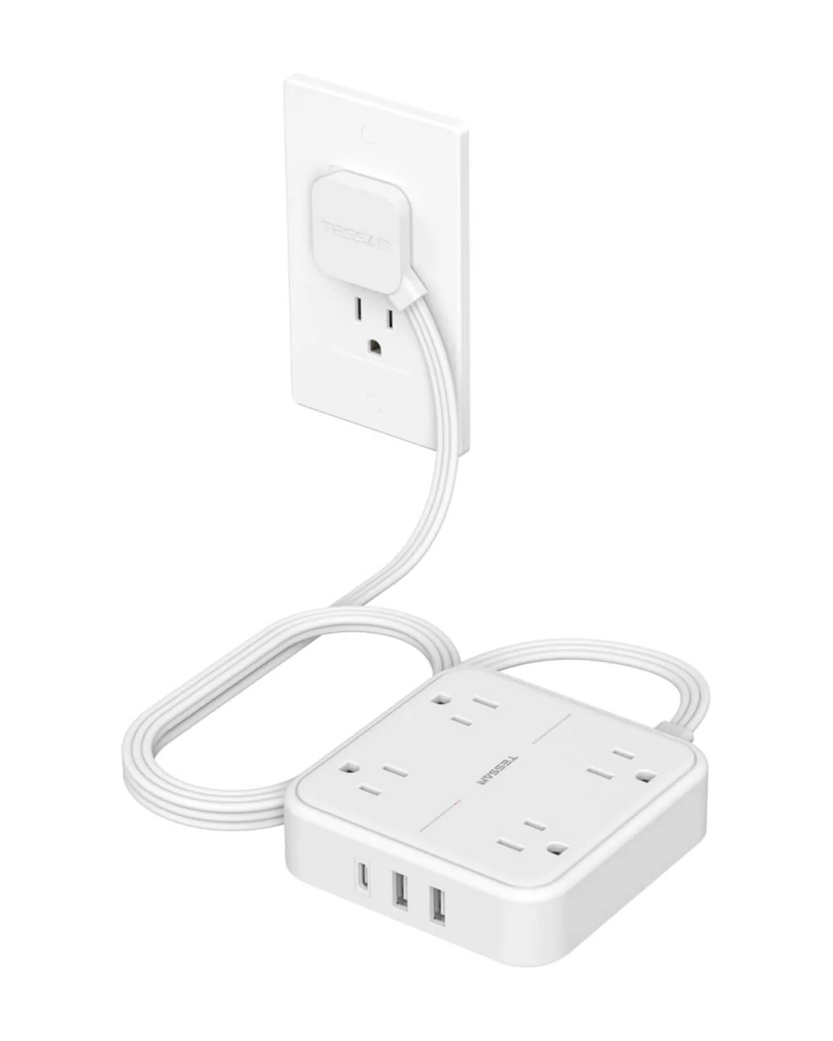 TESSAN Flat Plug Surge Protector Power Strip 102 - Image 15