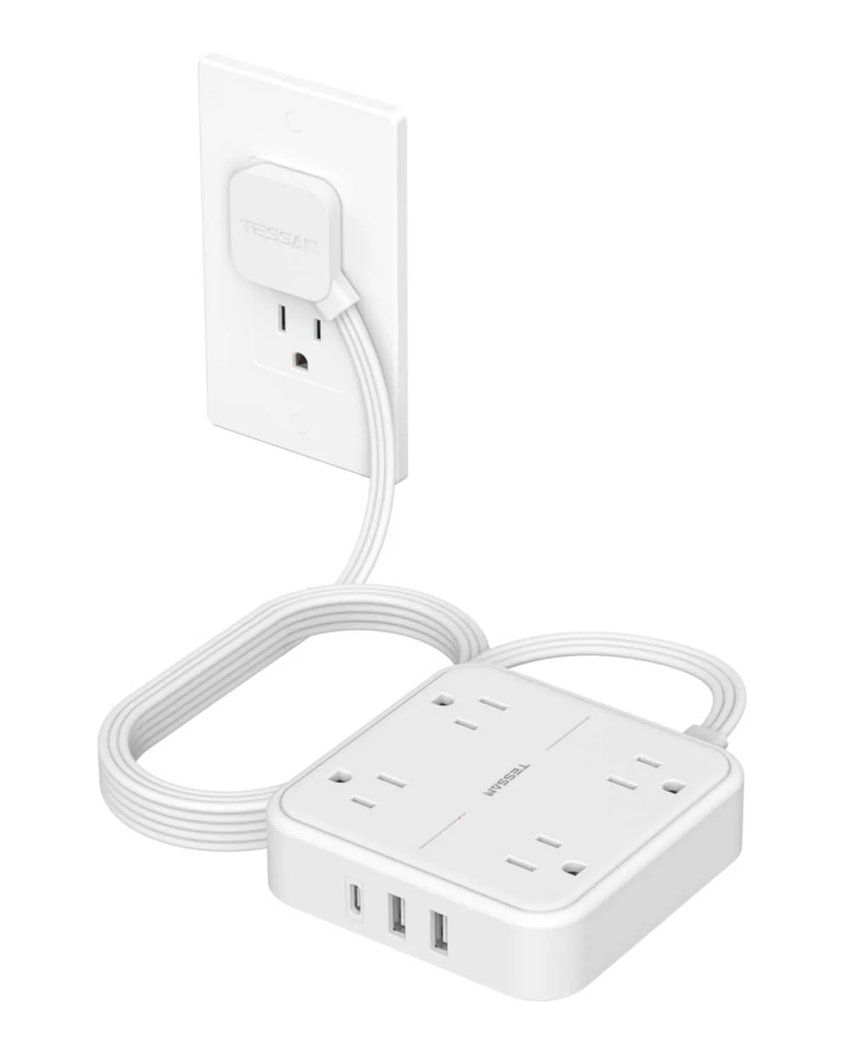 TESSAN Flat Plug Surge Protector Power Strip 102 - Image 16