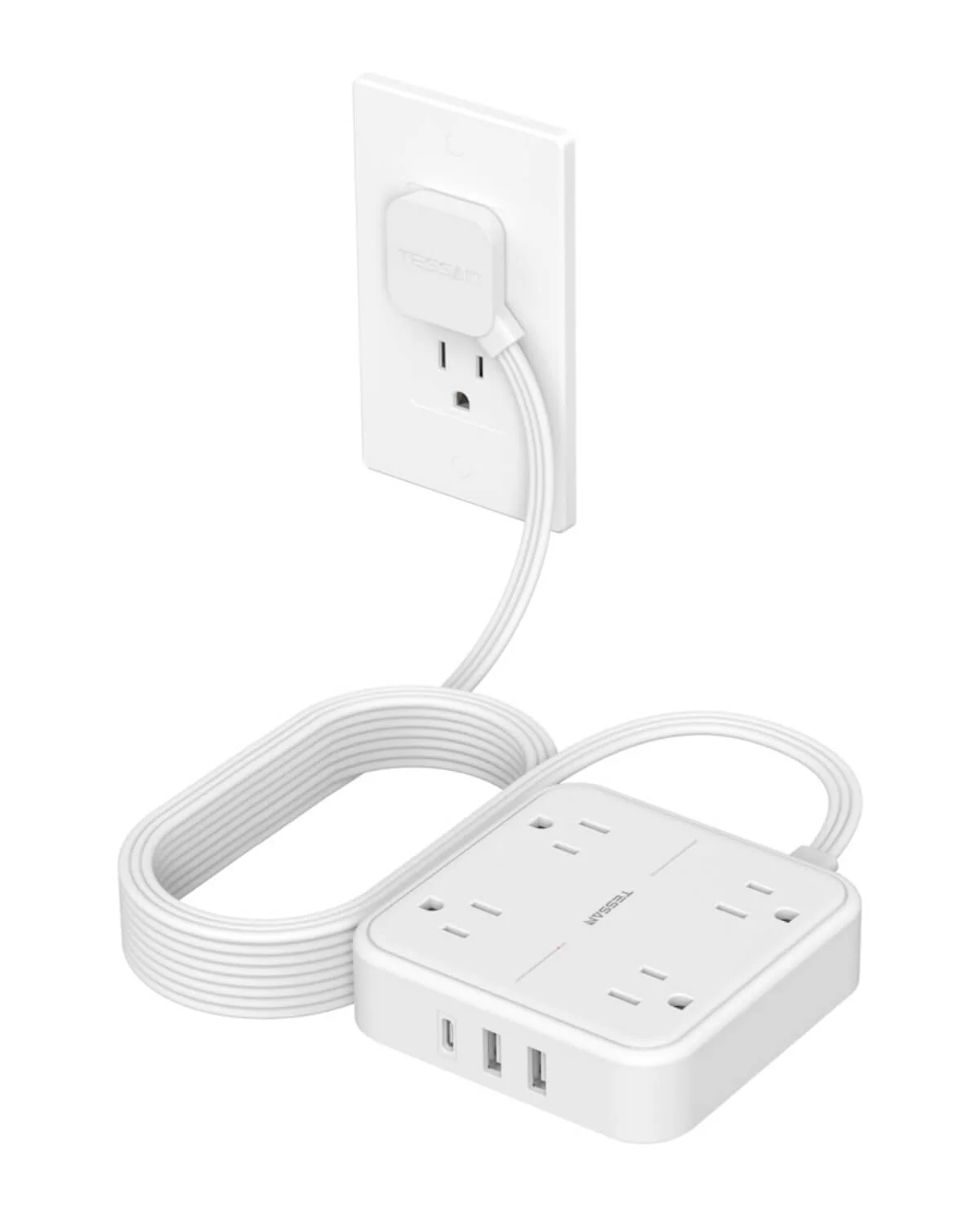 TESSAN Flat Plug Surge Protector Power Strip 102 - Image 17