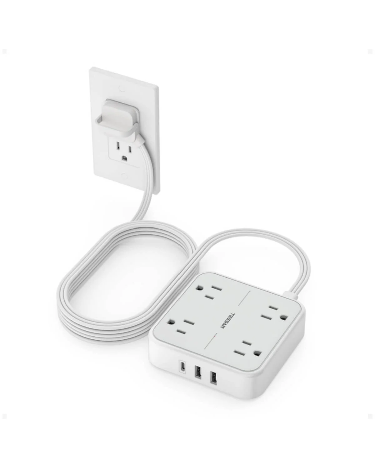 TESSAN Flat Plug Surge Protector Power Strip 102 - Image 18