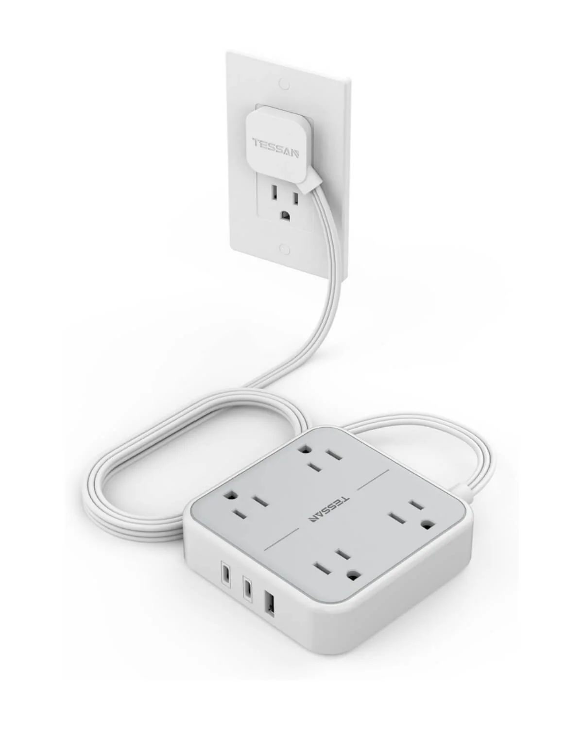 TESSAN Flat Plug Surge Protector Power Strip 102 - Image 8