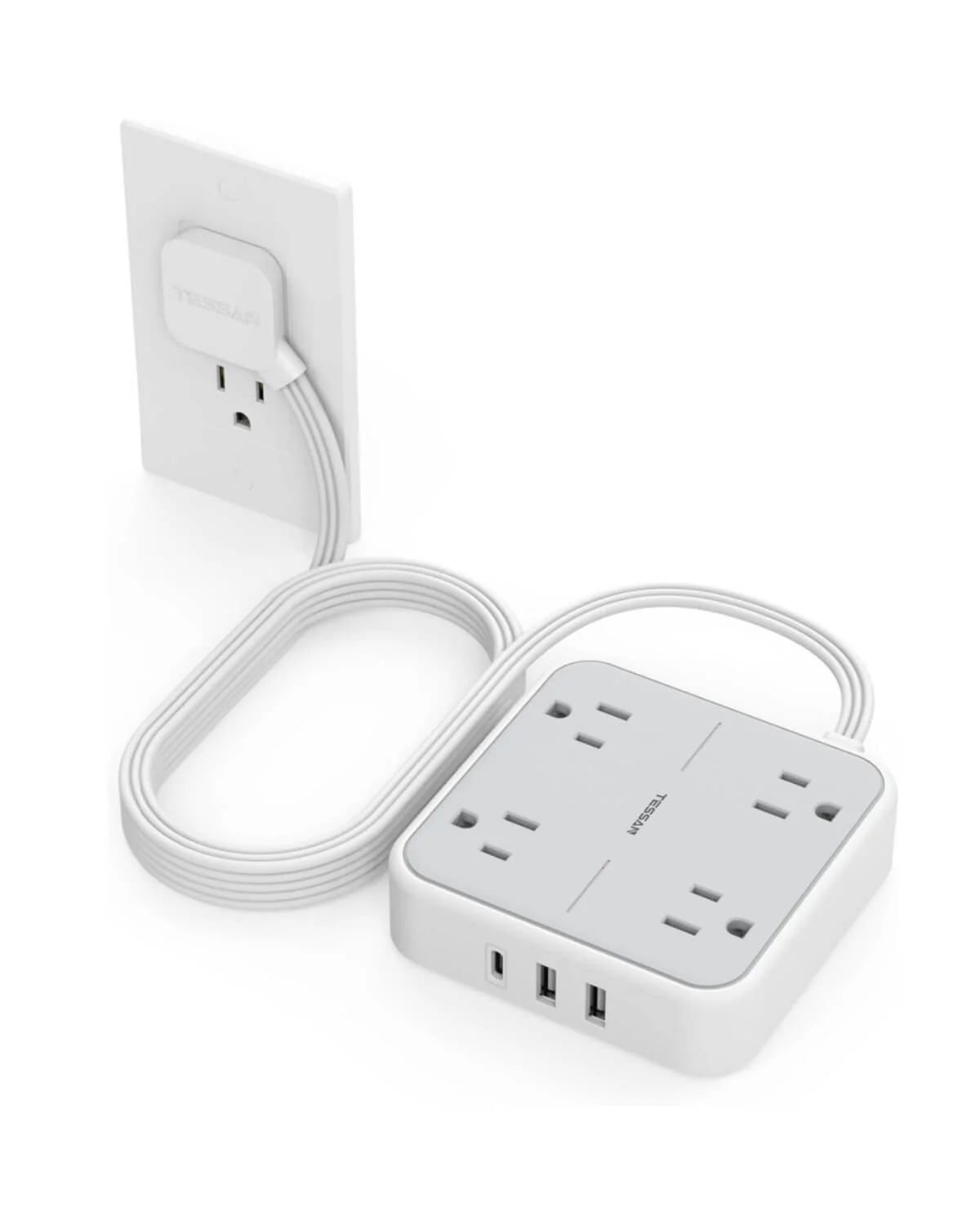 TESSAN Flat Plug Surge Protector Power Strip 102 - Image 9