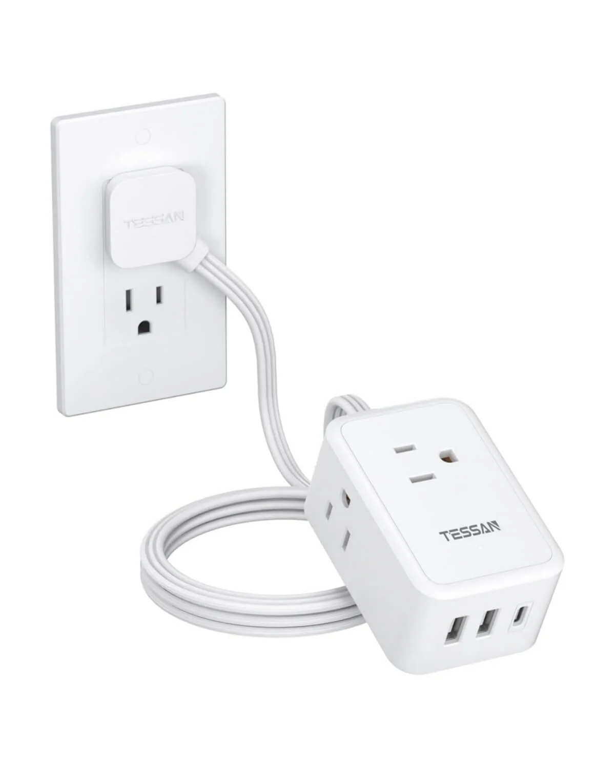 TESSAN Flat Plug Surge Protector Power Strip 1020 - Image 11