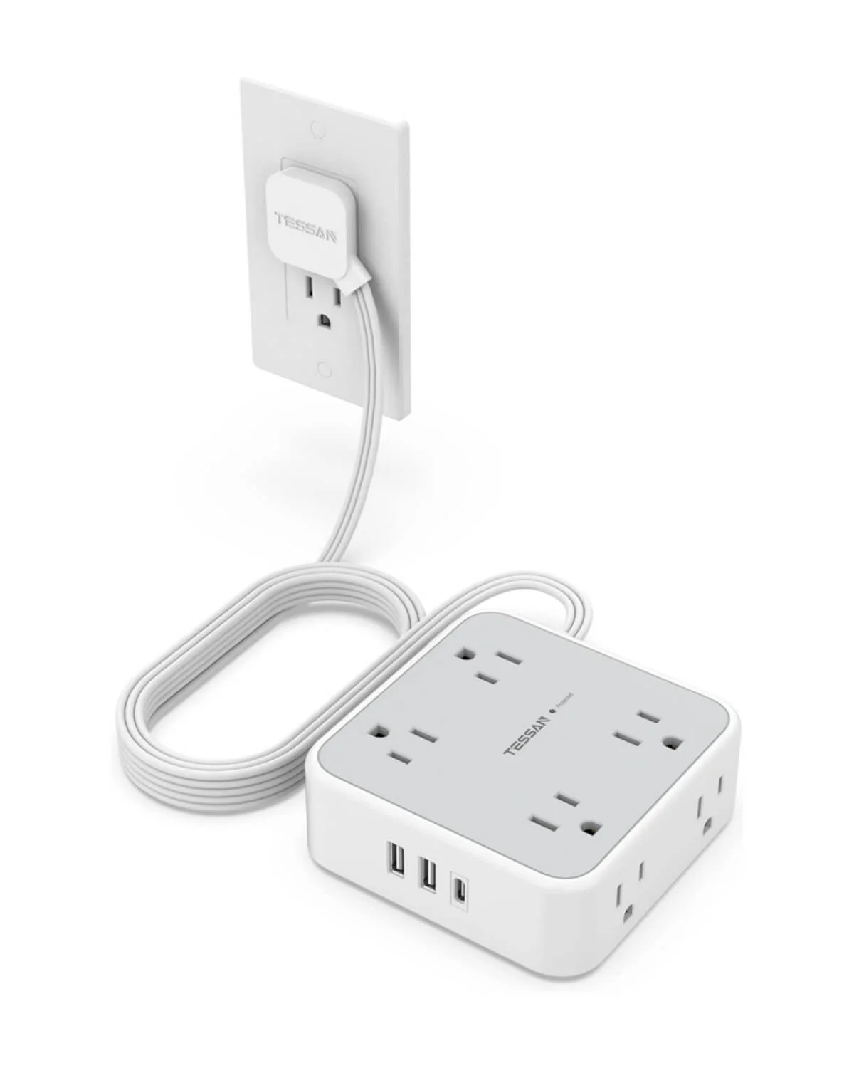 TESSAN Flat Plug Surge Protector Power Strip 1026 - Image 10
