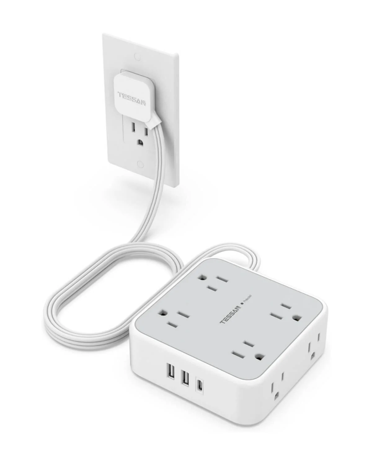 TESSAN Flat Plug Surge Protector Power Strip 1026 - Image 11