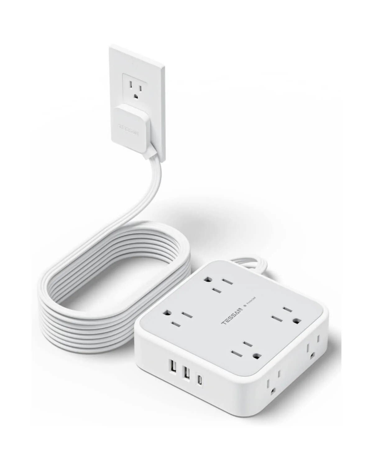 TESSAN Flat Plug Surge Protector Power Strip 1026 - Image 12