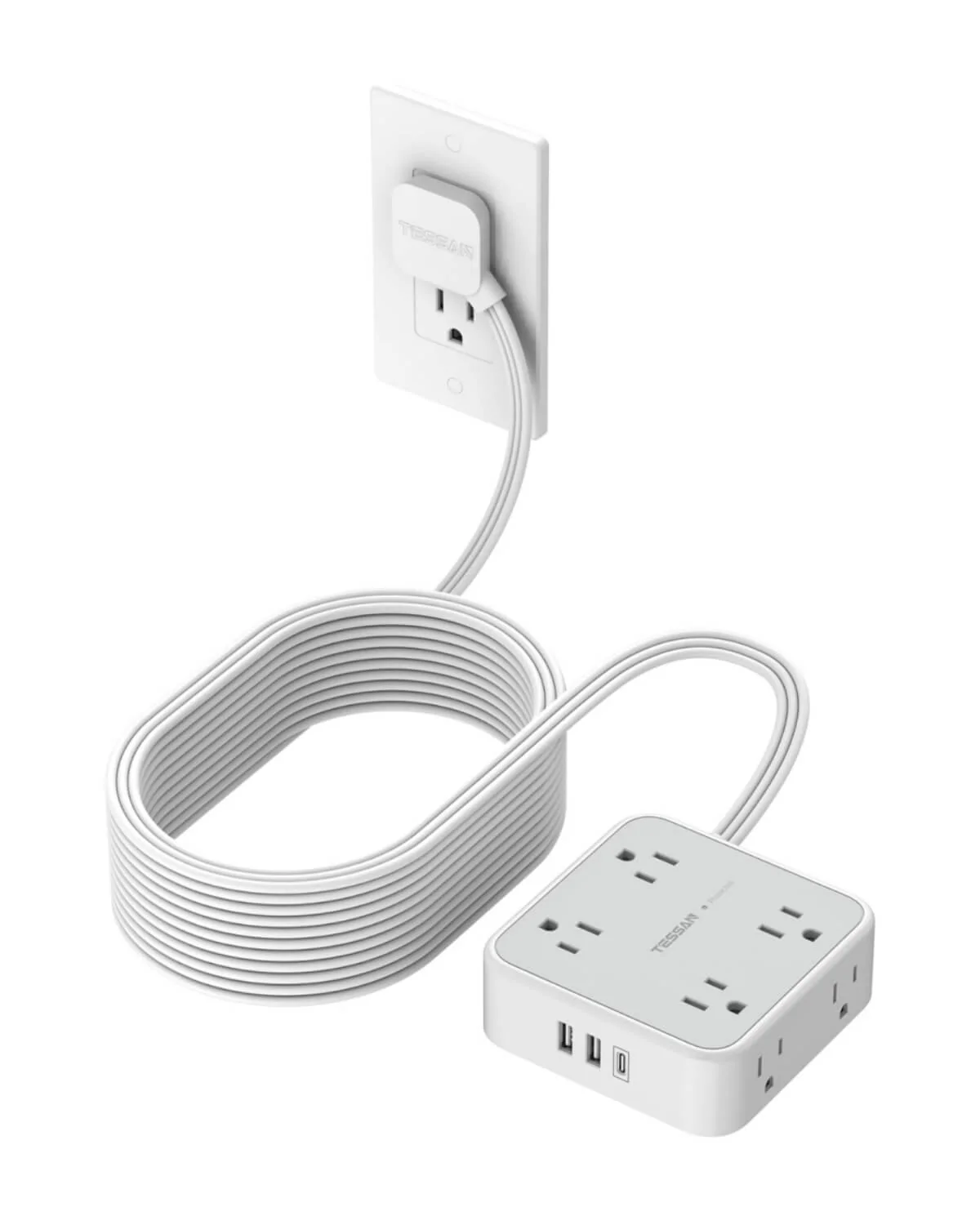 TESSAN Flat Plug Surge Protector Power Strip 1026 - Image 13