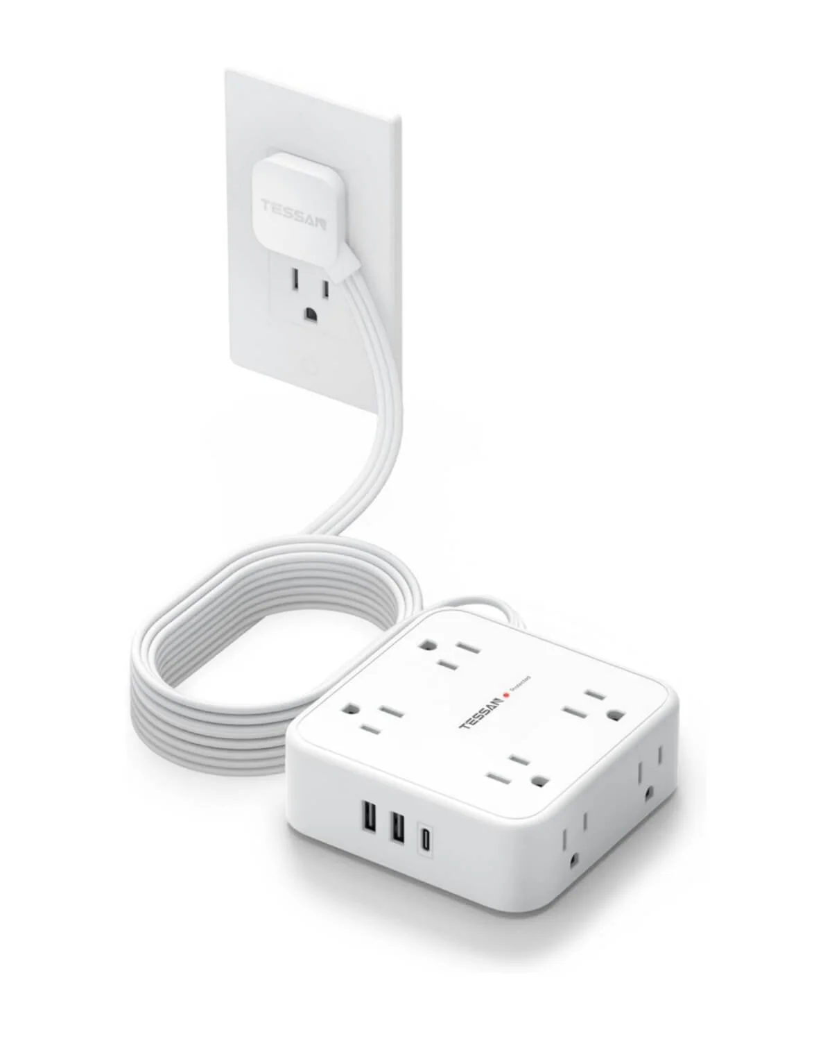 TESSAN Flat Plug Surge Protector Power Strip 1026 - Image 15