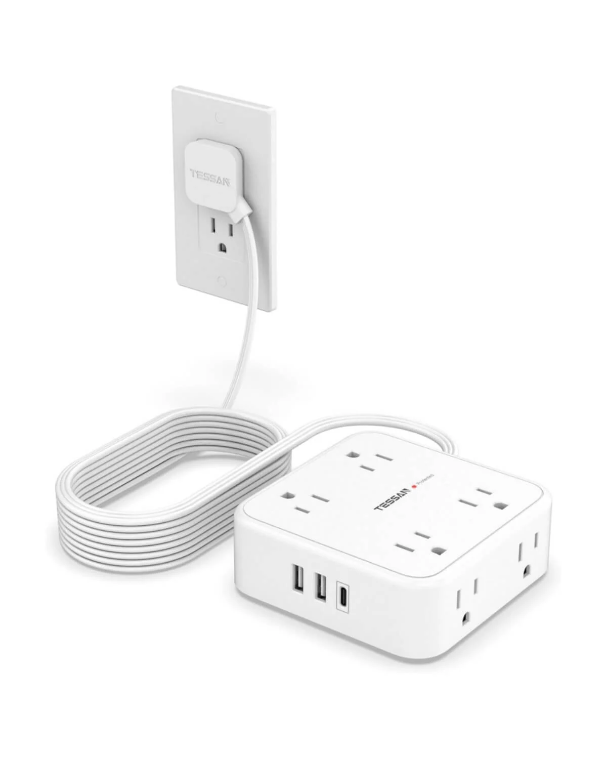 TESSAN Flat Plug Surge Protector Power Strip 1026 - Image 16