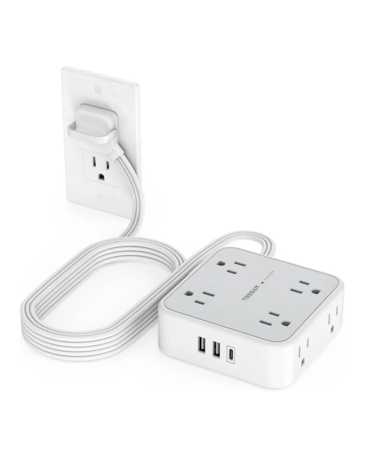 TESSAN Flat Plug Surge Protector Power Strip 1026 - Image 9