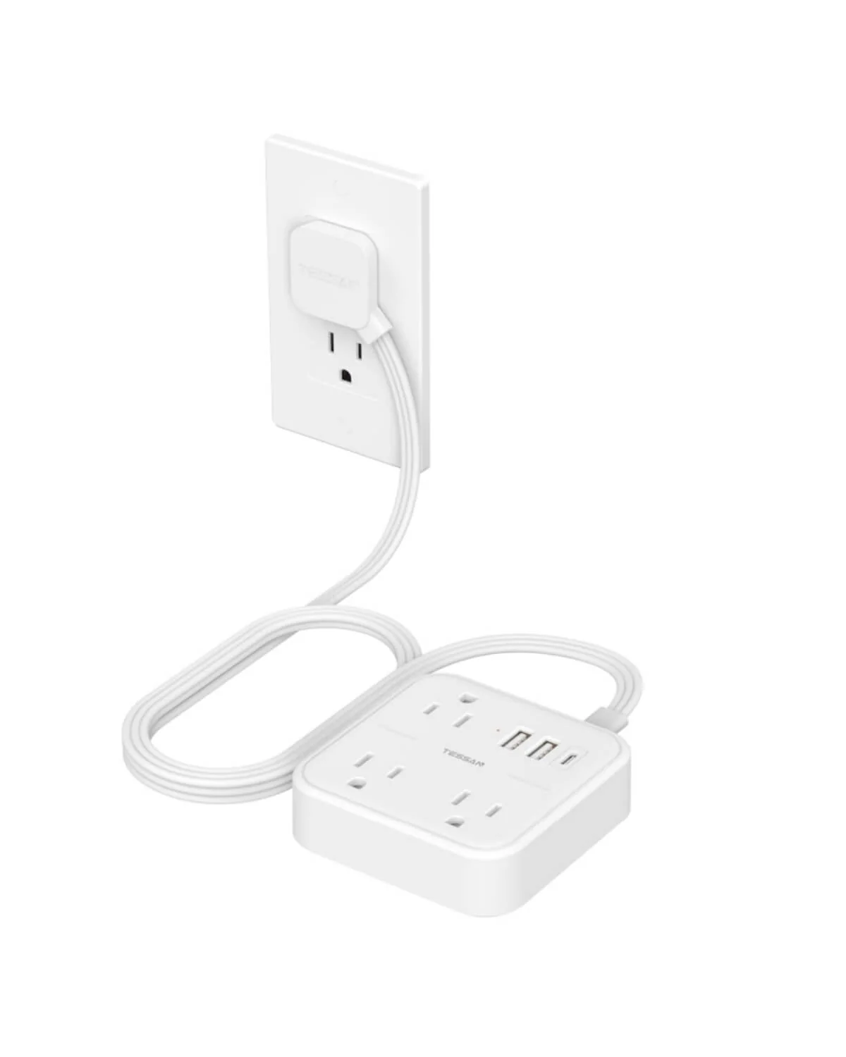 TESSAN 15W Flat Plug Surge Protector Power Strip 103 - Image 3