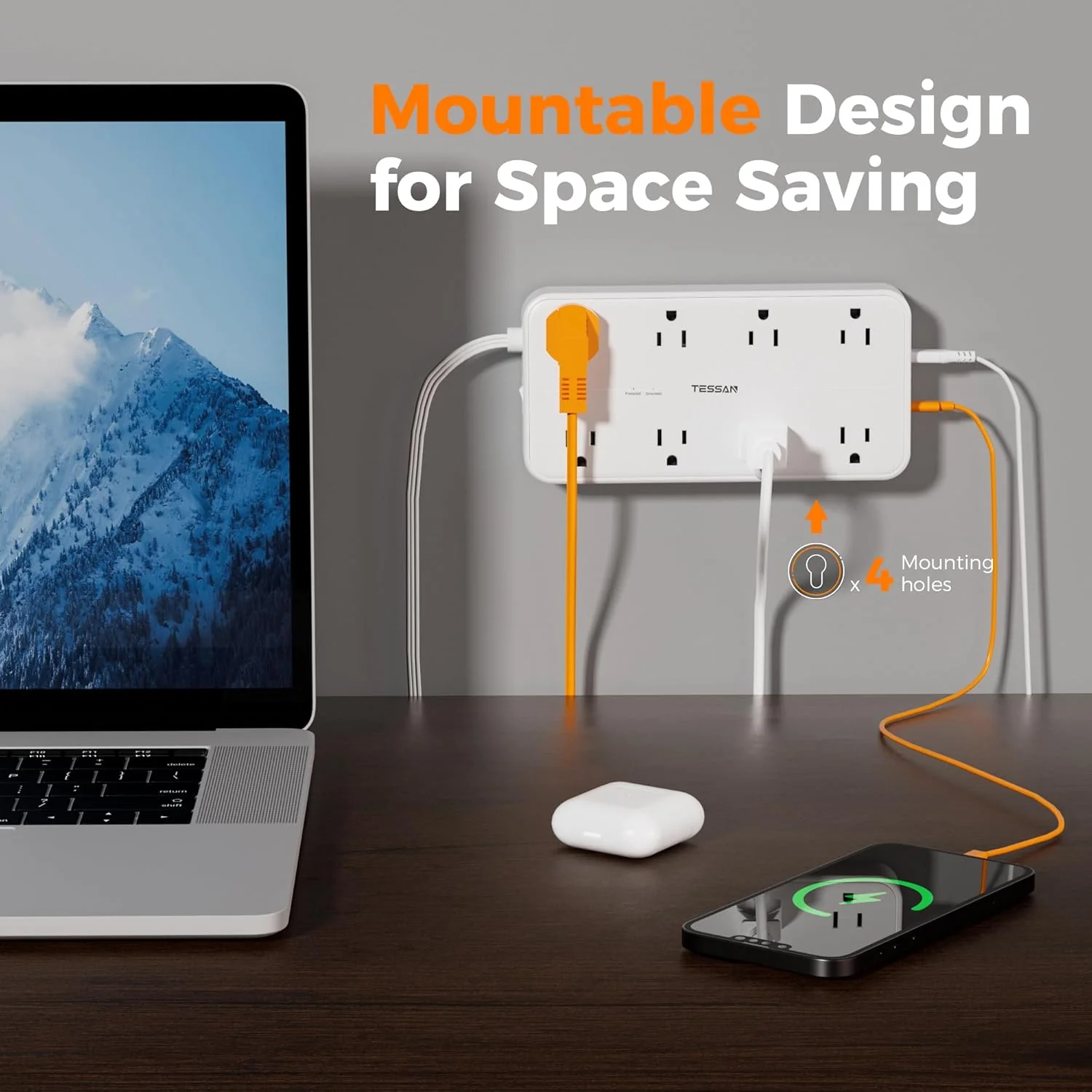 TESSAN Flat Plug Surge Protector Power Strip 108 - Image 11