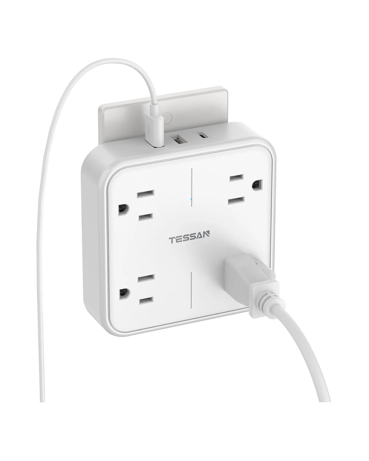 TESSAN Multi Plug USB Wall Charger with 4AC & 3 USB (1 USB C Port) - Image 7