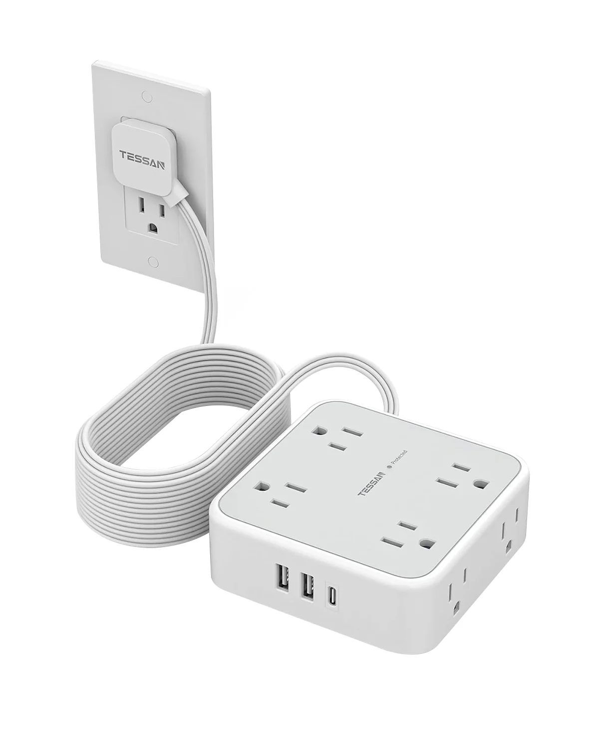 TESSAN Surge Protector Power Strip with 8 AC Outlets, 3 USB(1 USB C) - Image 10