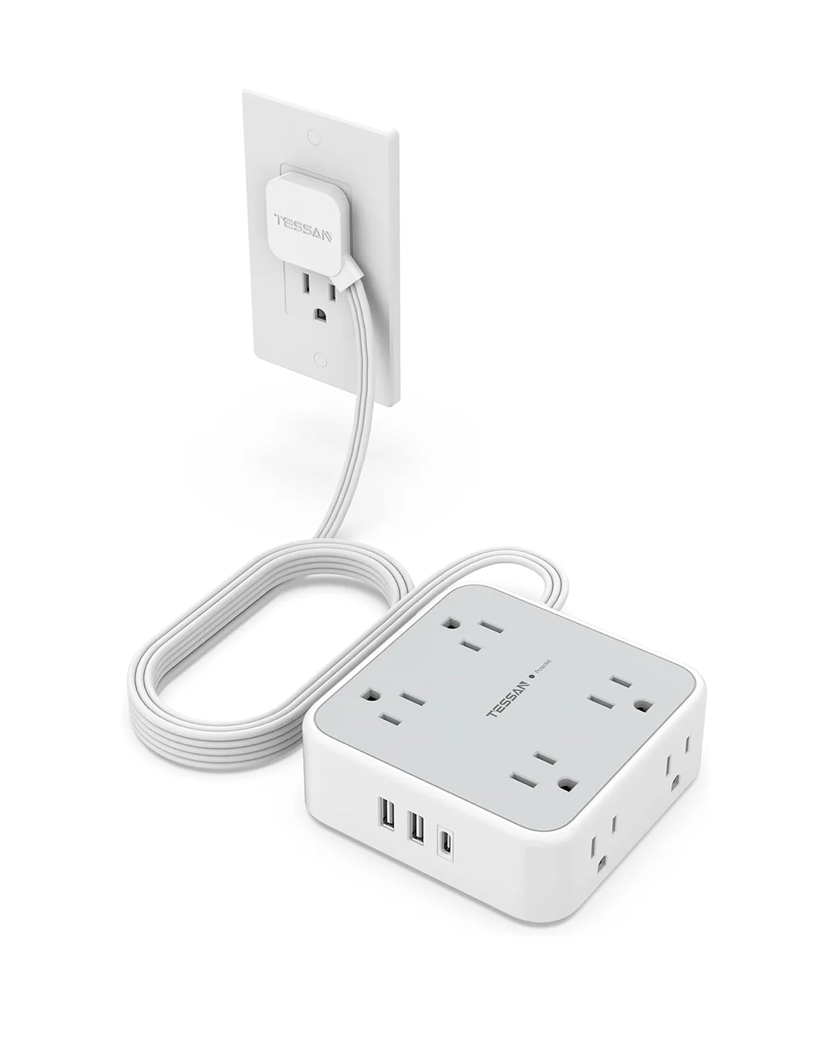 TESSAN Surge Protector Power Strip with 8 AC Outlets, 3 USB(1 USB C) - Image 8