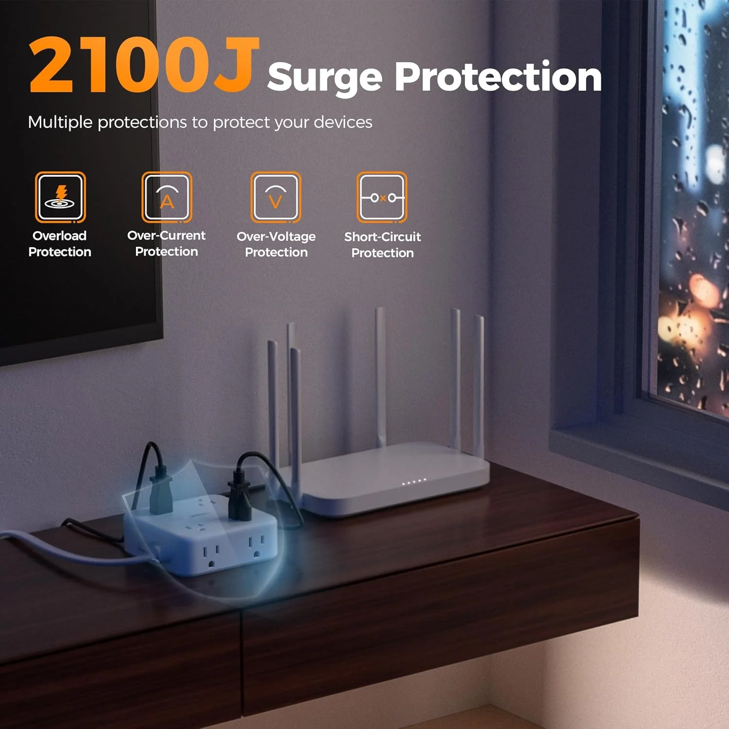 TESSAN 15 Ft Surge Protector Power Strip PS07 - Image 3