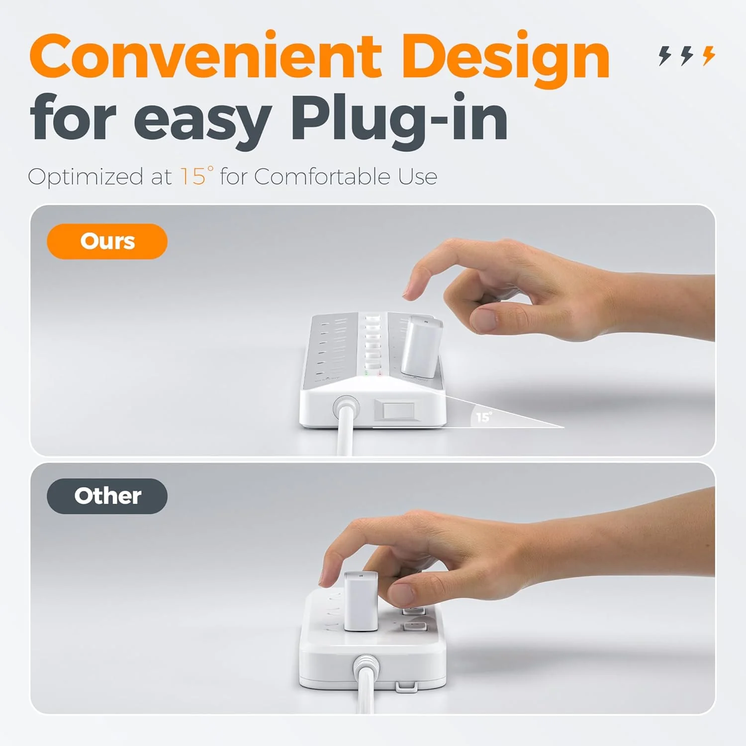 TESSAN 12 Outlets Surge Protector Power Strip 6FT - Image 7