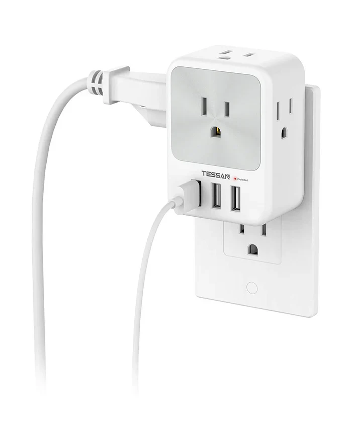 TESSAN Outlet Extender With USB Ports, Surge Protection, 30W Fast Charging - Image 10