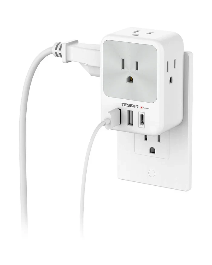 TESSAN Outlet Extender With USB Ports, Surge Protection, 30W Fast Charging - Image 11