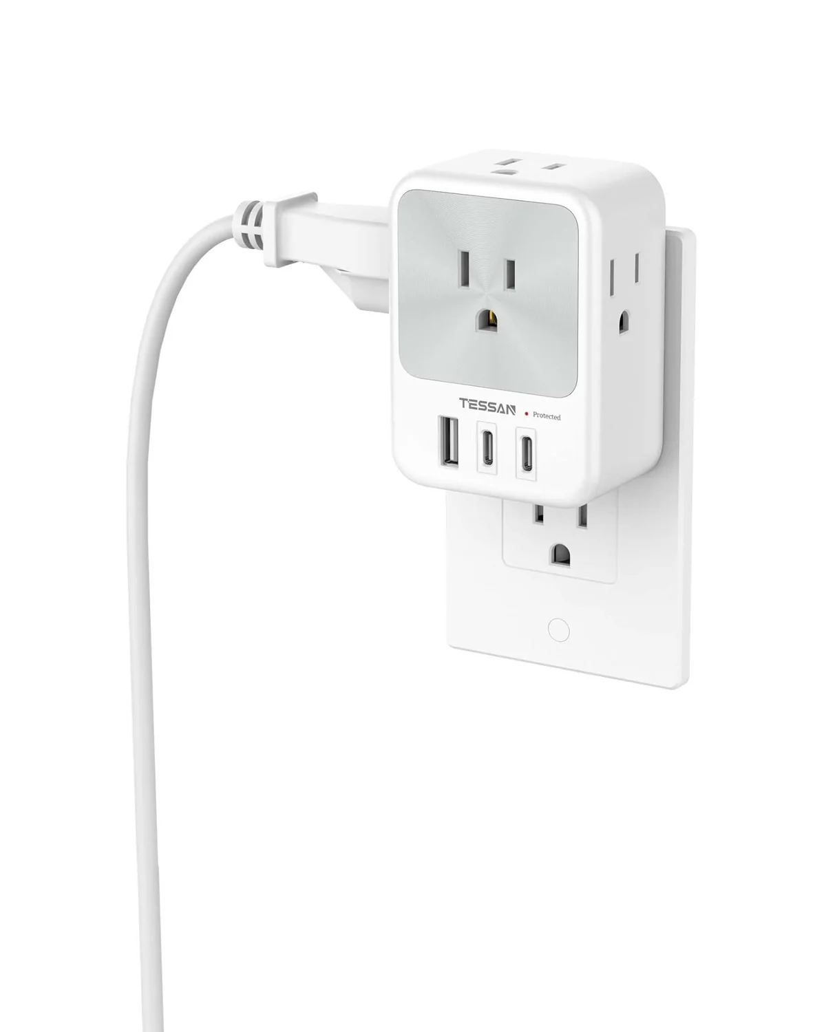 TESSAN Outlet Extender With USB Ports, Surge Protection, 30W Fast Charging - Image 12