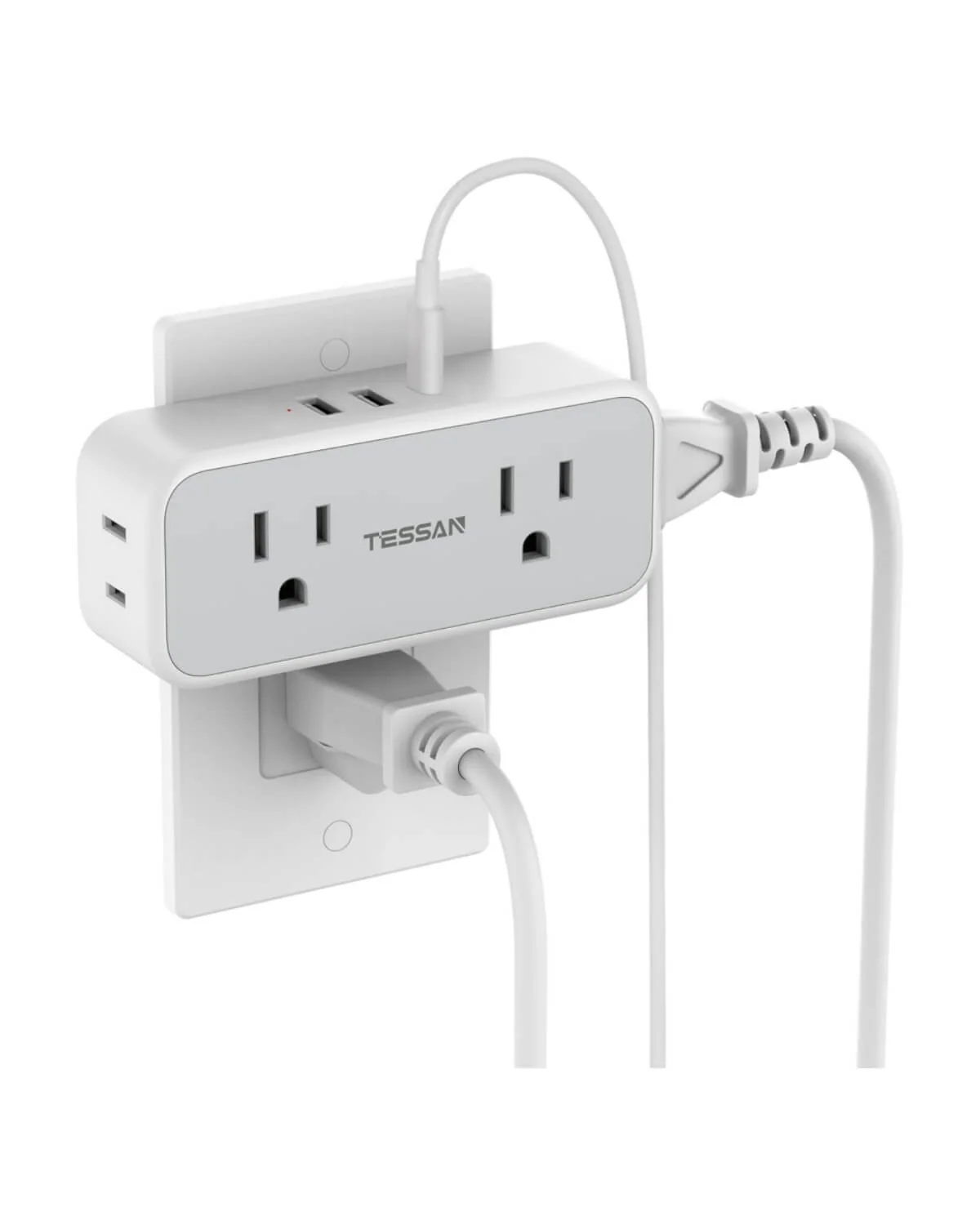 TESSAN 4 Electrical Multiple Outlet Extender with 3 USB Ports, Multi Plug Outlet Splitter with USB - Image 11