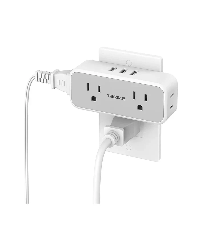 TESSAN 4 Electrical Multiple Outlet Extender with 3 USB Ports, Multi Plug Outlet Splitter with USB - Image 7