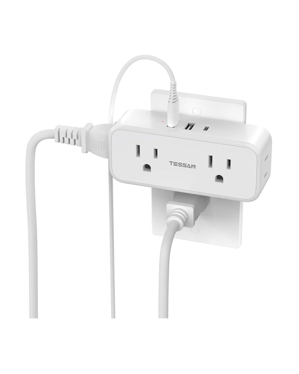 TESSAN 4 Electrical Multiple Outlet Extender with 3 USB Ports, Multi Plug Outlet Splitter with USB - Image 8