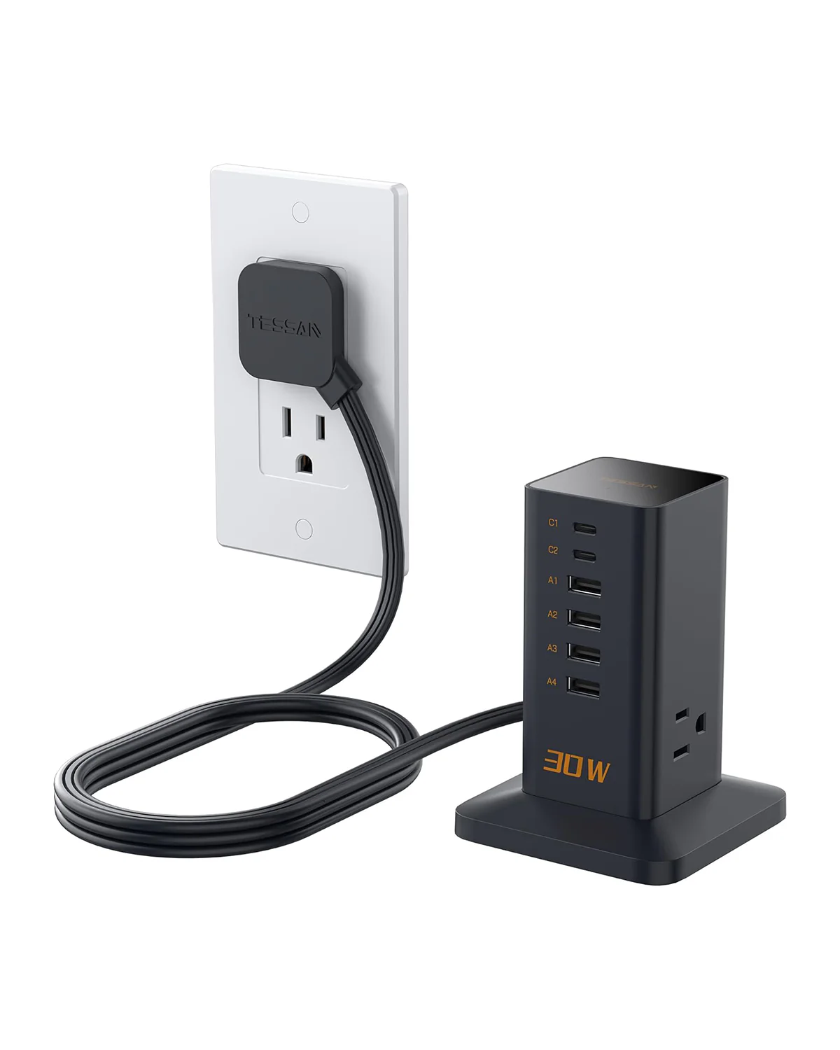 TESSAN Vertical GaN Desktop Power Hub Charging Station with PD - Image 10