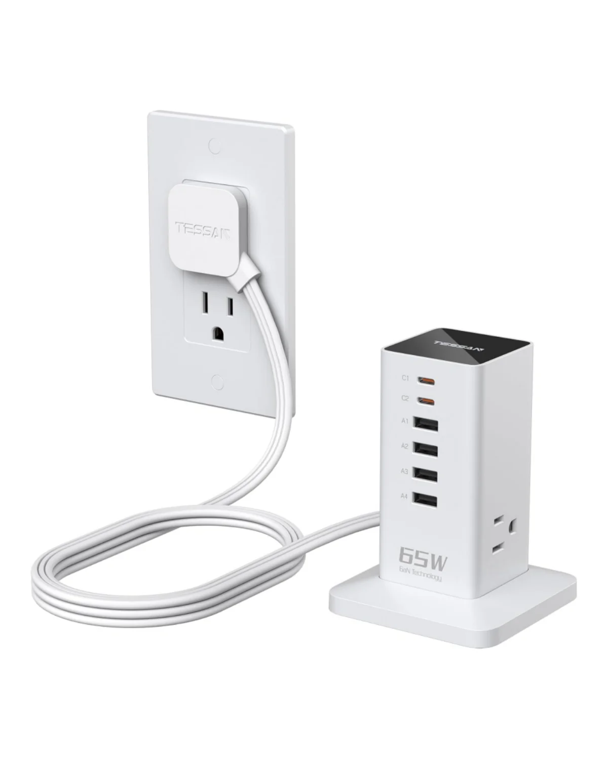 TESSAN Vertical GaN Desktop Power Hub Charging Station with PD - Image 14