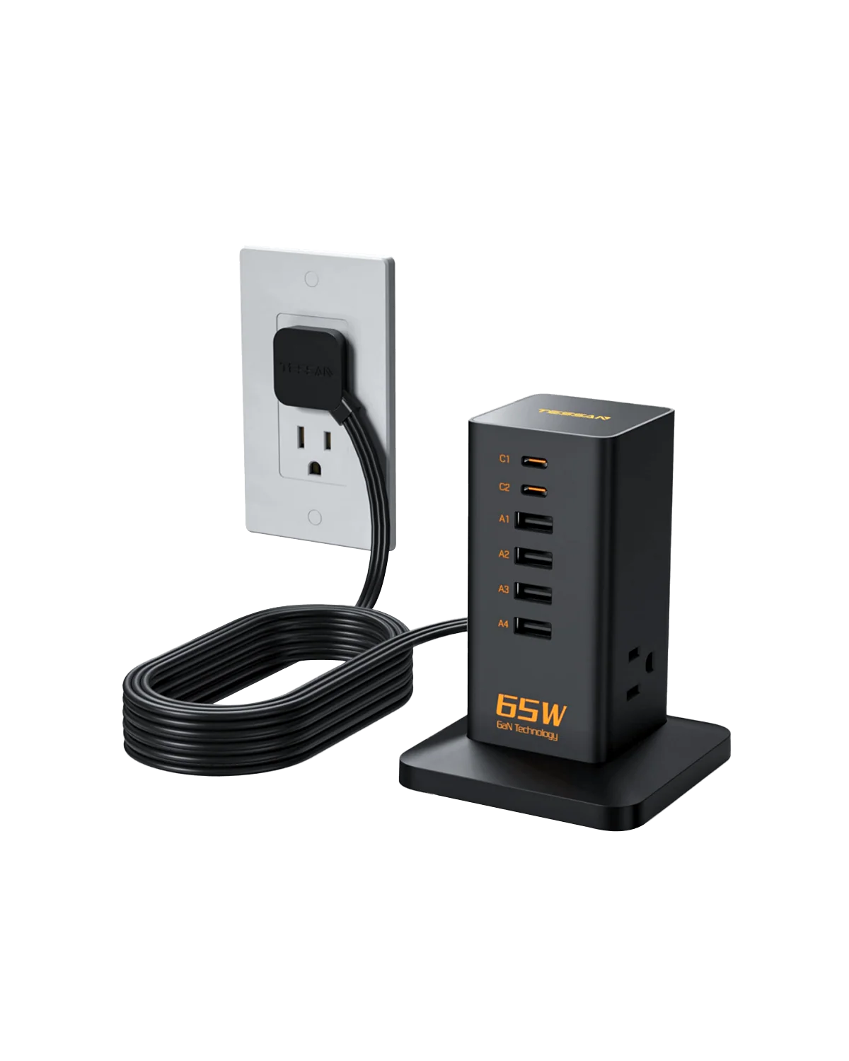 TESSAN Vertical GaN Desktop Power Hub Charging Station with PD - Image 15