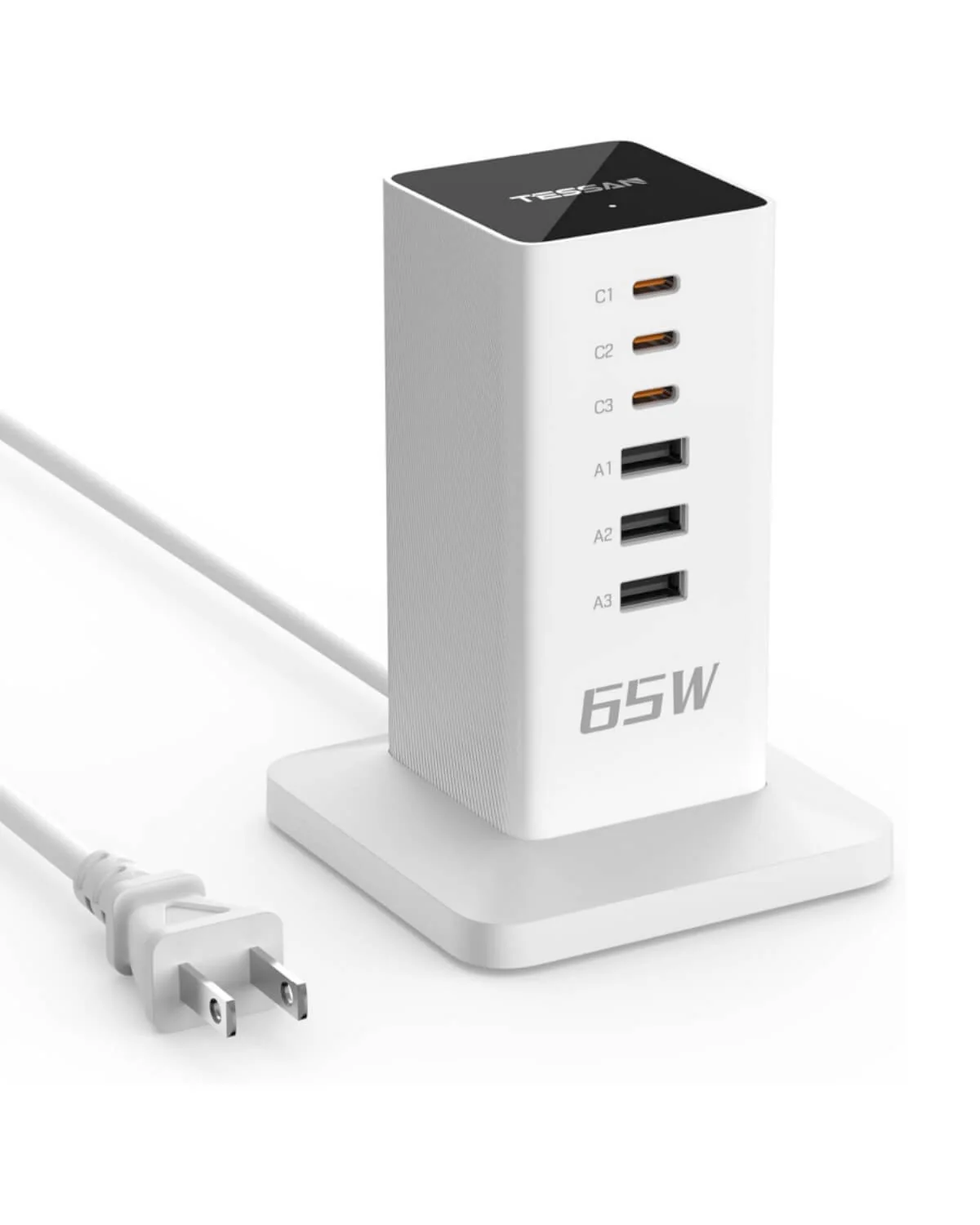 TESSAN Vertical GaN Desktop Power Hub Charging Station with PD - Image 17