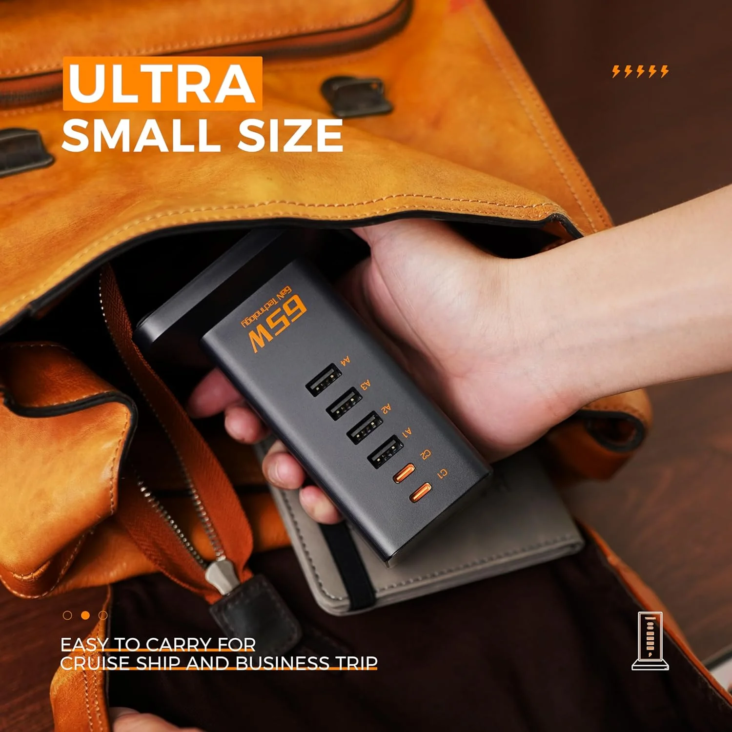 TESSAN Vertical GaN Desktop Power Hub Charging Station with PD - Image 3