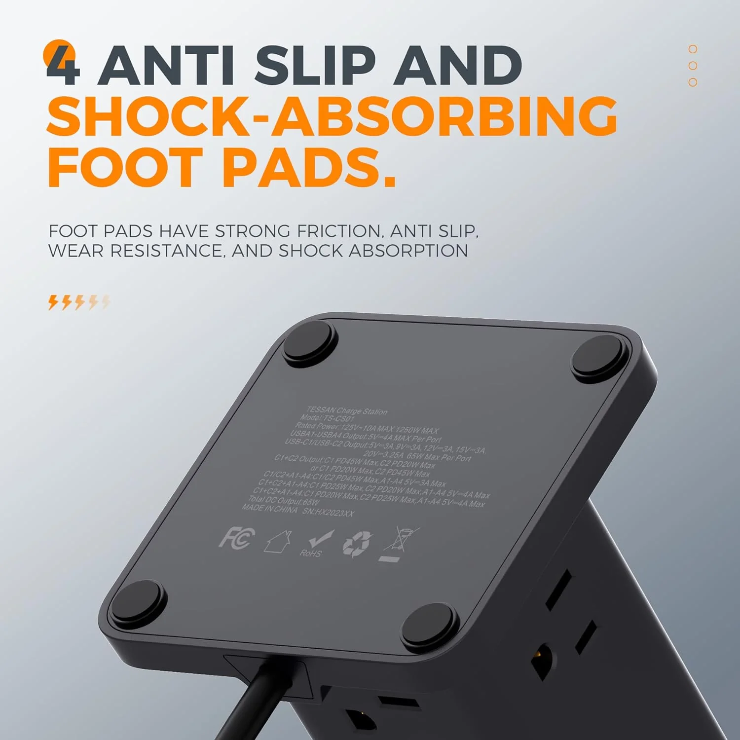 TESSAN Vertical GaN Desktop Power Hub Charging Station with PD - Image 7