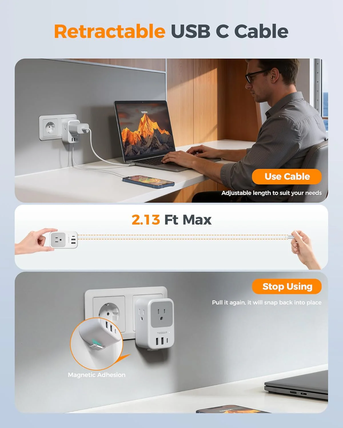 TESSAN European Travel Plug Adapter 2 Pack - Image 6
